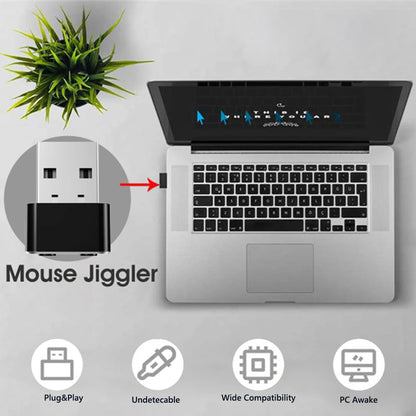 Mini Automatic Mouse Jiggler, Mover Undetectable USB Automatic Move Cursor, Plug and Play with ON/OFF Indicator Light for Computer