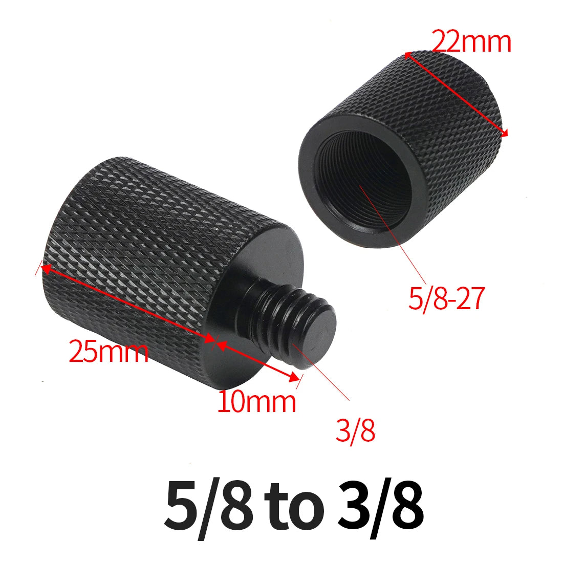 Microphone Holder Extended Rod 5/8"-27 5/8 1/4 3/8 Male Female Screw Converter Adapter Mic Stand Mount Tripod Camera Conversion