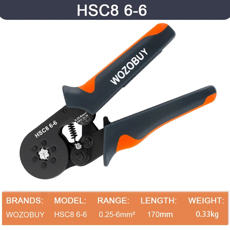 Self-Adjusting Wire Strippers and Crimper Tool,Hexagonal Self-Adjustable Ratchet Ferrule Crimping Tool Kit with Wire Terminals