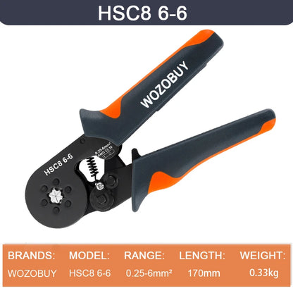 Self-Adjusting Wire Strippers and Crimper Tool,Hexagonal Self-Adjustable Ratchet Ferrule Crimping Tool Kit with Wire Terminals