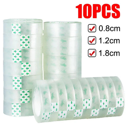 10/5/1 Rolls, Premium Transparent Tape, 0.8cm 1.2cm 1.8cm, Multifuntion High-viscosity Adhesive Tape for Gift Wrapping Packing