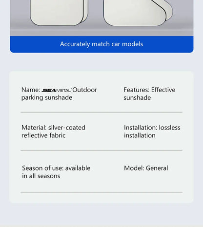 Car Sun Shade UV Protector, Reflective Fabric Car Window Sunshade, Front Rear Back Window Sun Visor, Summer UV Protection, SEAMETAL