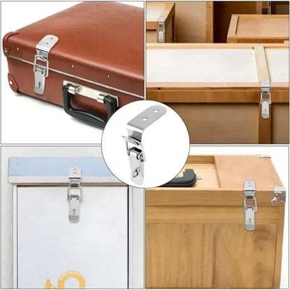 90° Duck-mouth Buckle Lock, Wooden Boxes, Hardware Closure Hasps, Snap Lock Clamp Quick Release Latch for Suitcase Drawers Cabinet
