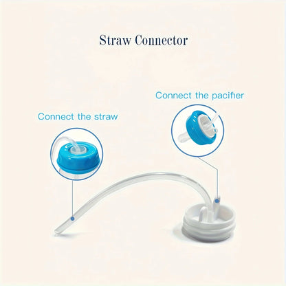 1pc 5oz/150ml Hands-Free PP Feeding Bottle with Straw Brush, Self-Feeding Normal-Neck Baby Bottle Set.