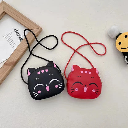 Cartoon Kids Bag, Fashion Cute Cat Crossbody Bag, Coin Wallet Lovely Hand Bags for Boys and Girls, Mini Shoulder Bags