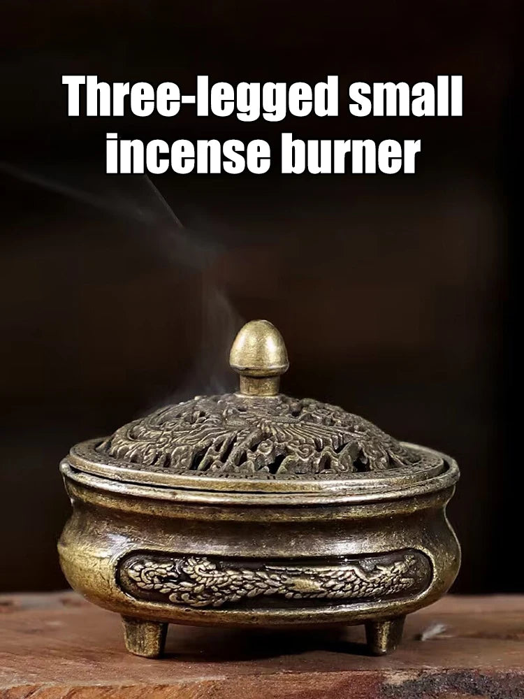 Longfeng Fingertip Stove, Three-Legged Small Incense Burner, Non-Stick Powder Tray, Creative Aromatherapy Burner 1PC