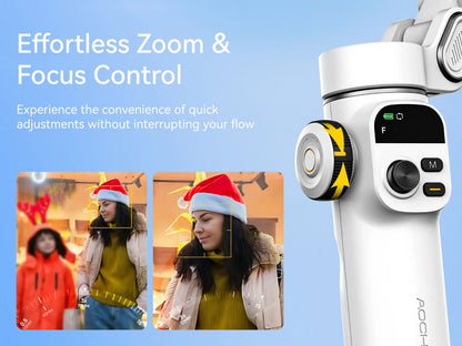 AOCHUAN Smart X2 Handheld Gimbal 3-Axis Stabilizer Built-in 20cm Extension Rod LED Display Phone Holder for iPhone Smartphone