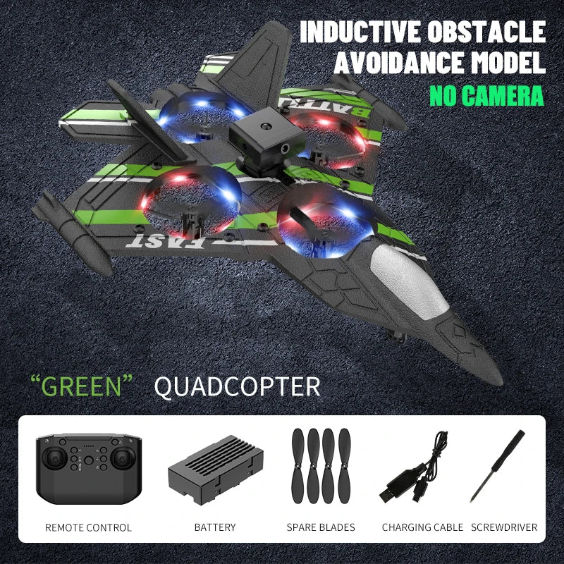 Aircraft RC Plane with Camera Remote Control Helicopter Obstacle Avoidance Fighter 2.4G Airplane EPP Foam Kids Christmas Toys