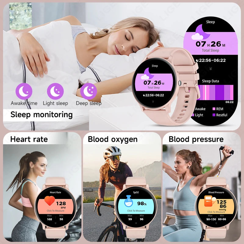 LIGE New Smart Watch Women, Bluetooth Call Sports Fitness Watches, Heart Rate Health Monitor Smartwatch Ladies For Android iOS