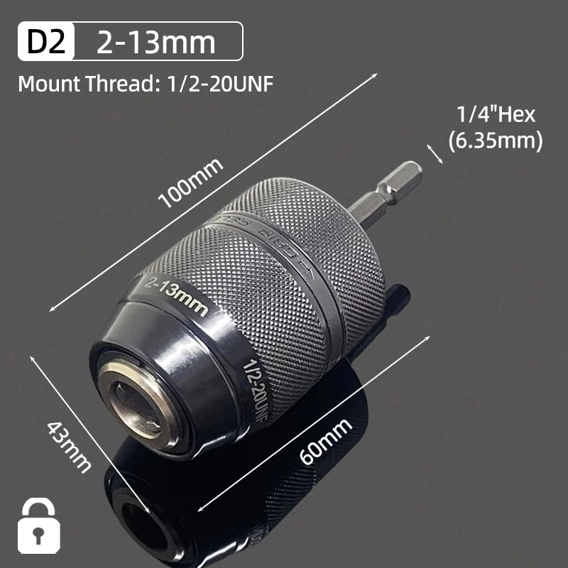 1Pc 1.5-10mm OR 0.8-10mm 1/4" Hex Shank Drill Chuck Keyless Drilling Quick Change Bit Adapter Converter Woodworking Power Tool