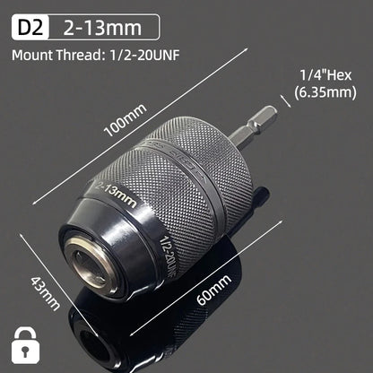 1Pc 1.5-10mm OR 0.8-10mm 1/4" Hex Shank Drill Chuck Keyless Drilling Quick Change Bit Adapter Converter Woodworking Power Tool