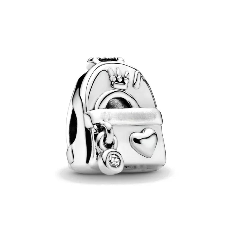 Pink Bead Bag Perfume Lipstick high heels Pendant fit Original Bracelet Accessories DIY Jewelry Women 925Silver Gift Trunk Charm