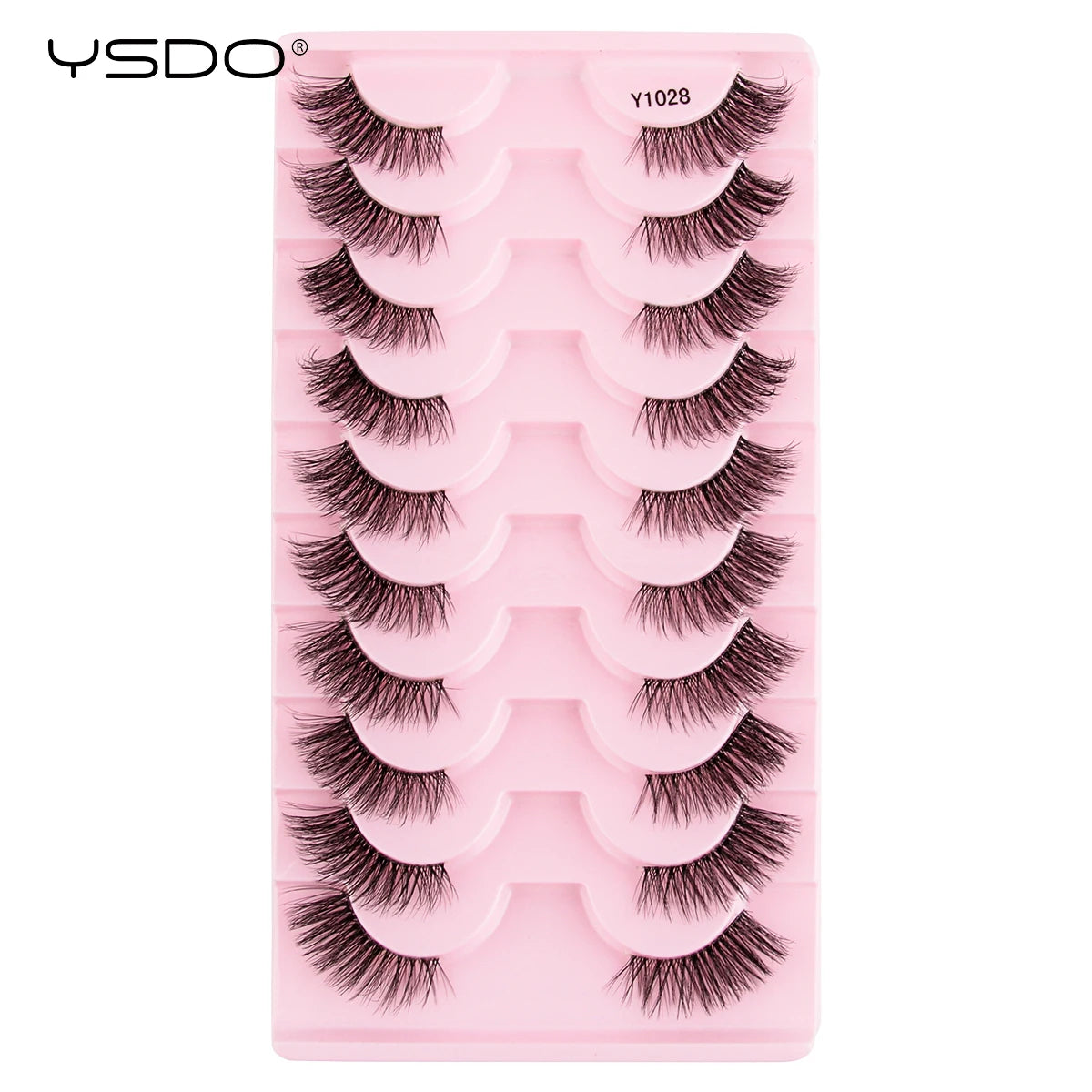 YSDO 5/10 Pairs Half Lashes Cat Eyelashes Soft Natural Clear Band False Lashes Natural Wispy Faux 3d Mink Eyelashes Makeup Tools