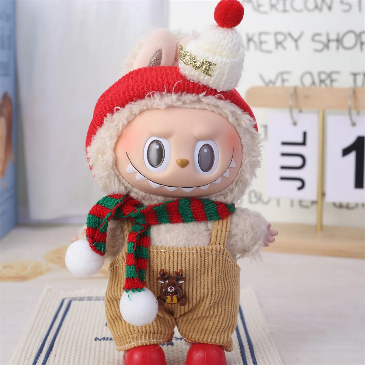 Labubu Accessories Clothes Suitable For V1 V2 V3 Labubu  Christmas Deer Set Labubu Red clothing Christmas Fashion Gift