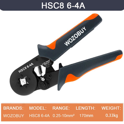 Self-Adjusting Wire Strippers and Crimper Tool,Hexagonal Self-Adjustable Ratchet Ferrule Crimping Tool Kit with Wire Terminals