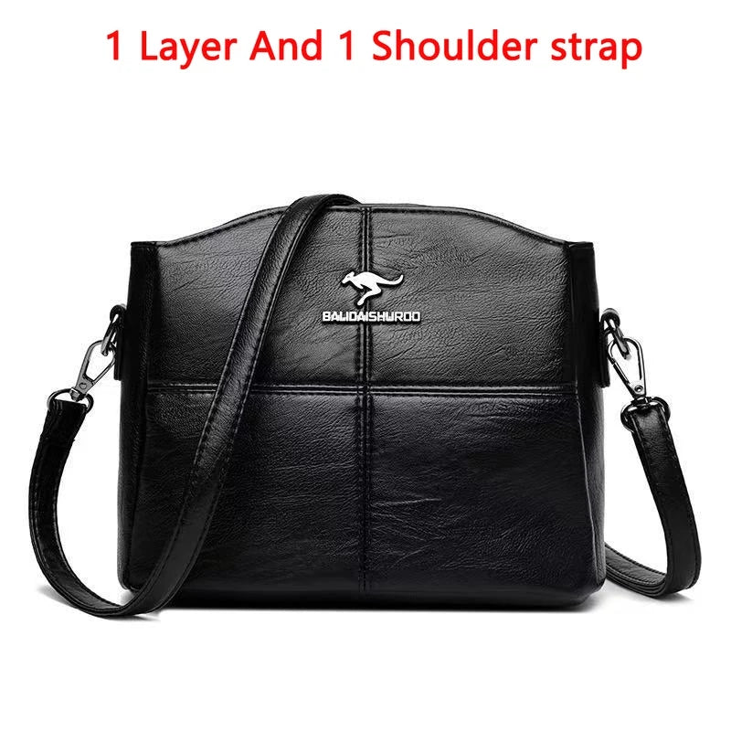 Luxury Handbag Fashion Print Large Capacity Soft Leather Women Shoulder Crossbody Bag Leisure Designer Ladies Purses and Handbag