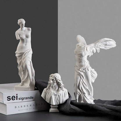 Greek Victory Goddess Statue with Angel Wings Resin Sculpture for Home Cabinet Office Desk Bookshelf Decor Artistic Decoration