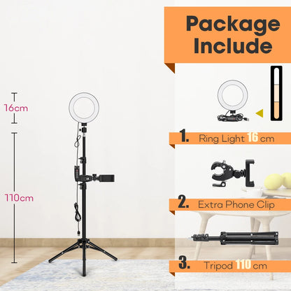 Tripod With LED Ring Light For Phone, Tripod Camera Stand Selfie Photography Light LED Lamp Color Photo Studio For YouTube Live