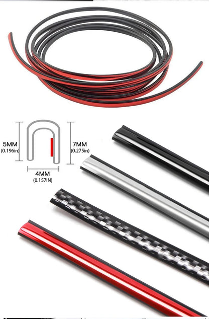 2/5/10M Car Door Edge Scratch Protector DIY Trim Strips Guard Cover Strip Roll Chrome Styling Moulding Trim Strip