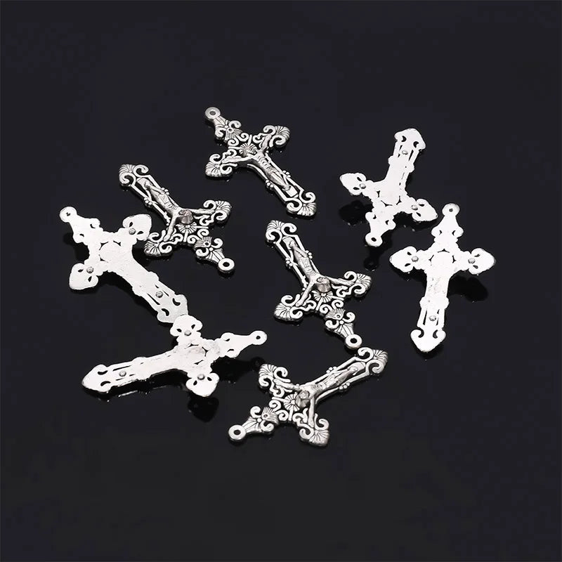 10 Pieces/Catholic Rosary Gold Plated Connector Necklace Bracelet Connector, Many Jesus Christ Statue Necklace Bracelet Triangle