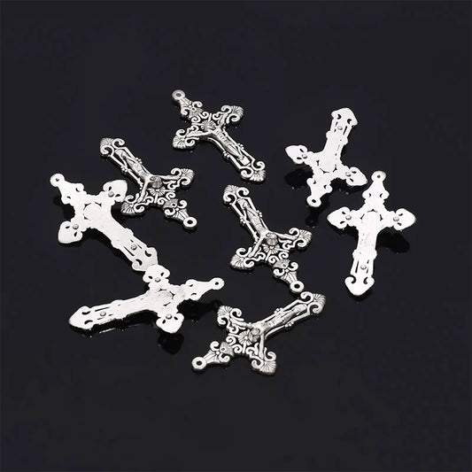 10 Pieces/Catholic Rosary Gold Plated Connector Necklace Bracelet Connector, Many Jesus Christ Statue Necklace Bracelet Triangle