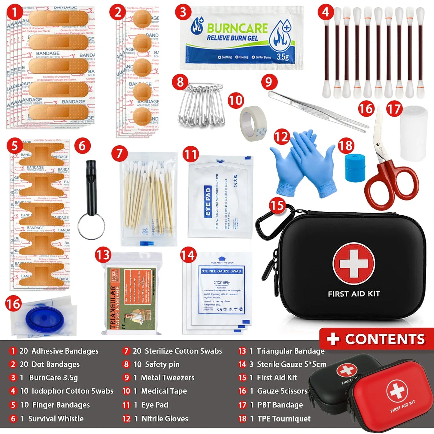First Aid Kit, Multi-purpose Emergency Medical Kit, Outdoor Multi-functional Medical Kit, Home Emergency Kit, For Camping and Hiking