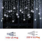 Indoor and Outdoor Christmas Snowflake LED String Lights Fairy Lights Curtain Lights Festoon Holiday Party New Year Decoration