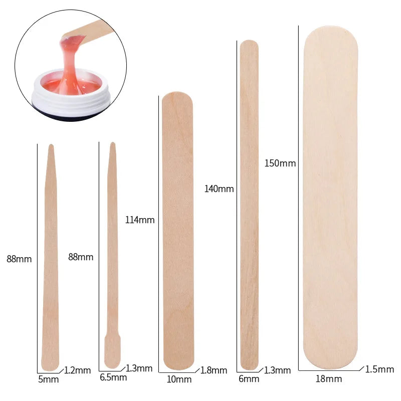 100pcs Disposable Waxing Wooden Tongue Depressor Body Hair Removal Stick Tongue Depressor