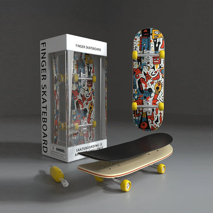 Professional Mini Wooden Skateboard Fingerboard Set Finger Scooter Finger Skate Board Maple Wood Kid Tabletop Toys for Boys