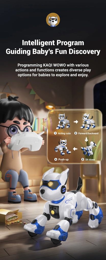 Funny RC Robot Electronic Dog Stunt Dog Voice Command Programmable Touch-sense Music Song Robot Dog for Boy Girls Children Toys