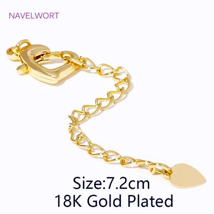 1/3/5Pcs/lot, 18K Gold Plated Round Extension Chain For Jewelry Making, Brass Extended Tail Chain, DIY Necklace Accessories