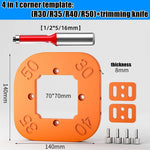 Woodworking Router Corner Radius Templates Jig R10 to R50 Routing Curved Corners Milling Circular Radian Hardness ABS Tool