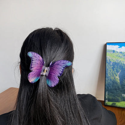 1pc ultra-fantasy simulation butterfly clip temperament hair clip for pinning hair shark clip hair accessory head accessory