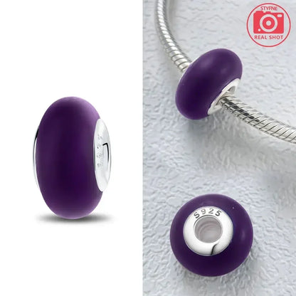 Silver 925 Colorful Flower Series Murano Glass Beads Charm Fit Original Bracelet Murano Glass DIY for Women Jewelry Gift