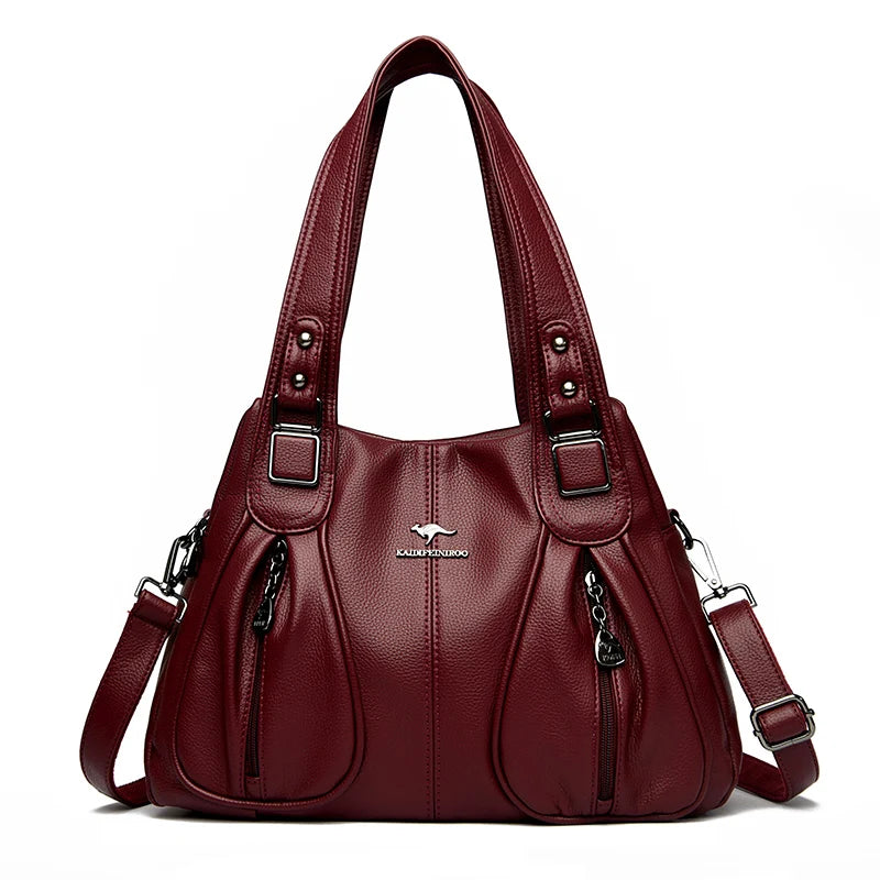 100% Genuine Leather Women Handbag Fashion Girls Top-Handle Bucket Bag Soft Cowhide Female Shoulder Bags Women Crossbody Bag Sac