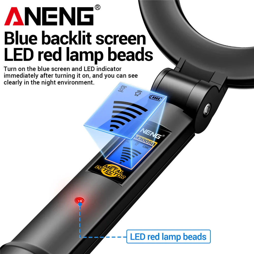 Metal Detector Handheld Beep Vibration Alarm ANENG DM3005B Airport Security Wall Circuit Check Gold Treasure Hunting Tool