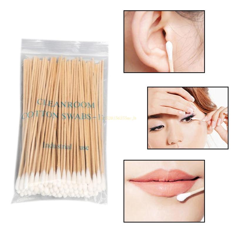 100/200Pcs, Swabs, 6'' Long Wood Handle Sturdy Cotton Applicator, Swab Q-tip, Natural Cotton Swabs