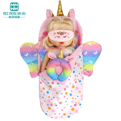 Doll accessories for 15-17 inch newborn doll backpack, seat towel, blanket, toy diaper, panties bag
