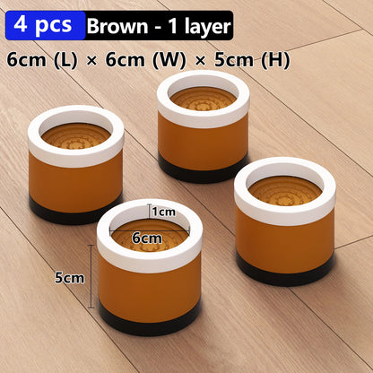 Stackable Furniture Heightening Foot Pads: Table Leg Pads, Coffee Table & Cabinet Base Risers, Bed Leg Heightening Pads