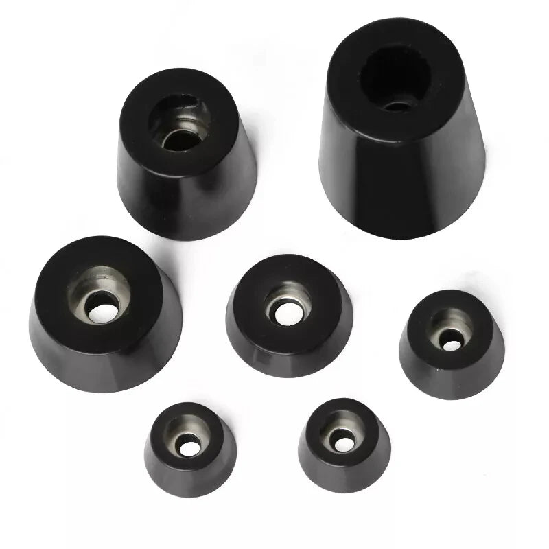Black Rubber Bumper Furniture Pad Feet Leg Pads Tile Floor Protectors Table Leg Cover With Washers