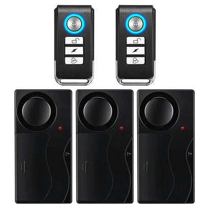 Camluxy Anti-Theft Alarm 110db Loud Door and Window Alarm Wireless Vibration Alarm with Remote Control Bicycle Security Sensors