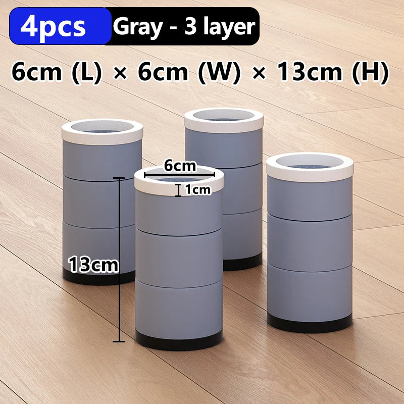 Stackable Furniture Heightening Foot Pads: Table Leg Pads, Coffee Table & Cabinet Base Risers, Bed Leg Heightening Pads