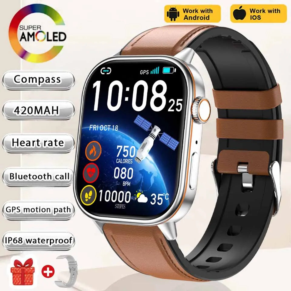 NEW Fashion Built-in 6 Stars GPS Position Smart Watch, Women 2.01'' AMOLED HD Screen IP68 Waterproof Sport  Bracelets For Ladies