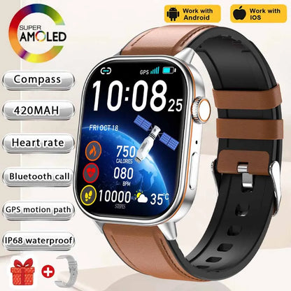 NEW Fashion Built-in 6 Stars GPS Position Smart Watch, Women 2.01'' AMOLED HD Screen IP68 Waterproof Sport  Bracelets For Ladies