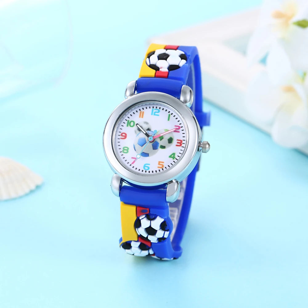 Lovely Creative Cartoon Corlorful Kids Watch, Gift For Boys, Cute Football Children's Wristwatch