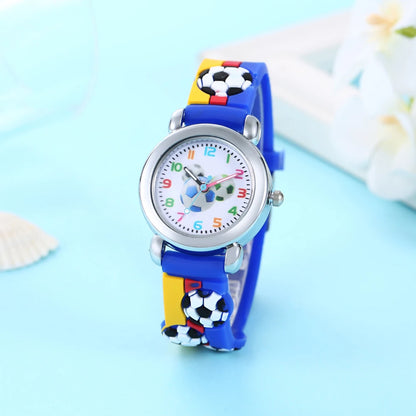 Lovely Creative Cartoon Corlorful Kids Watch, Gift For Boys, Cute Football Children's Wristwatch
