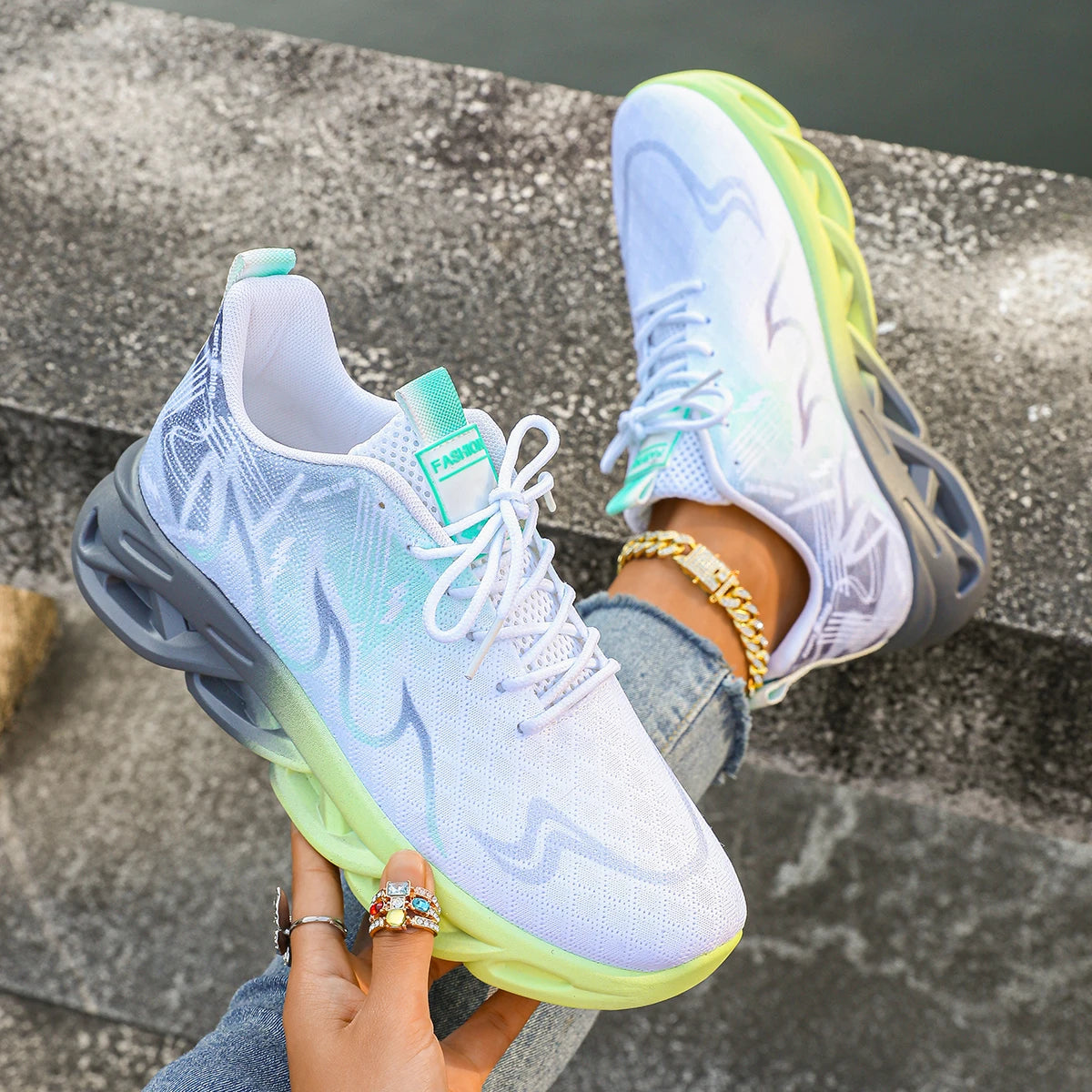 Women Casual Sports Shoes, Breathable Lightweight Sneakers, Anti-slip Flats, Outdoor Running Walking Shoes, Female Vulcanized Shoes