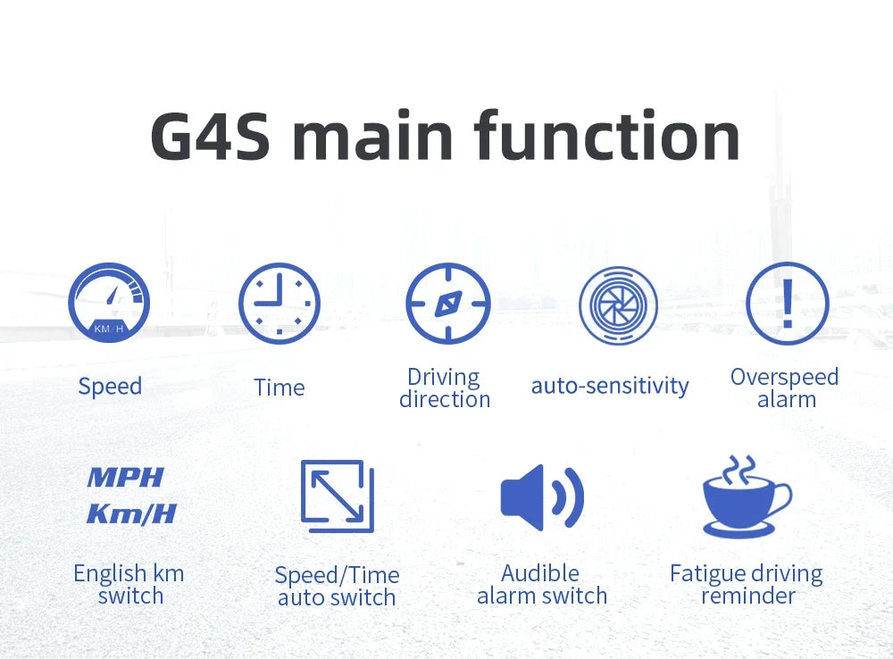 G4S GPS Smart Gauge Head-Up Display for HUD Auto Computer Speedometer Display KMH MPH Time Compass Car Electronics for All Cars