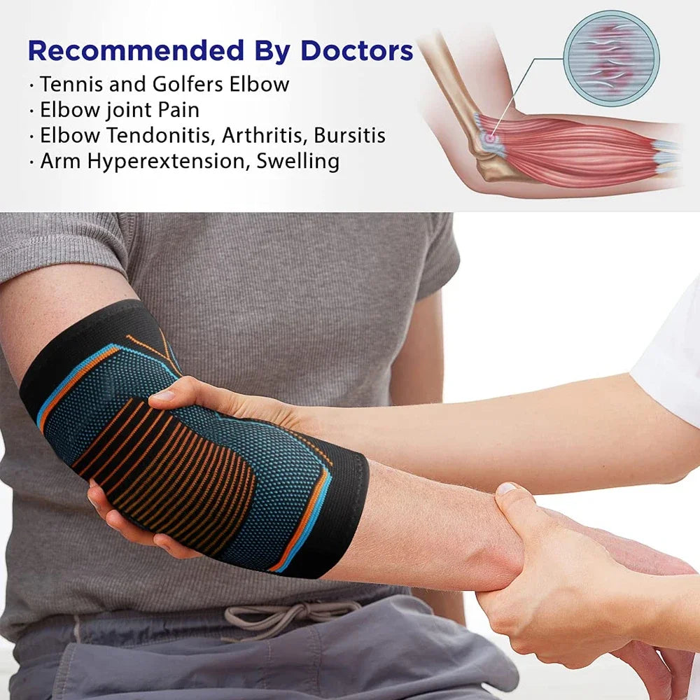 BraceTop Codo Brace Compresión Soporte Manga para Codo de Tenista, Correa para Tendinitis, Codo de Epicondilitis, Artritis, Levantamiento de Pesas