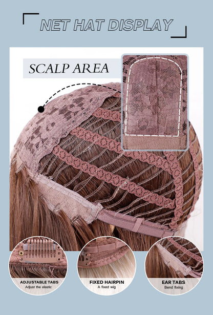 CharmSource Blonde Long Hair Natural Straight Wig, Synthetic Wigs  for Women Daily Party High Density